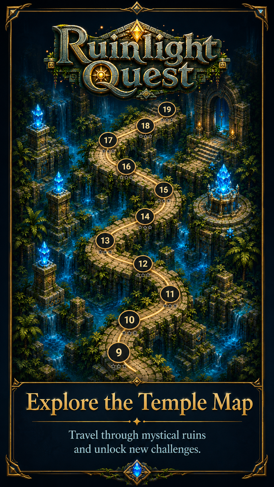 Ruinlight Quest temple map screen